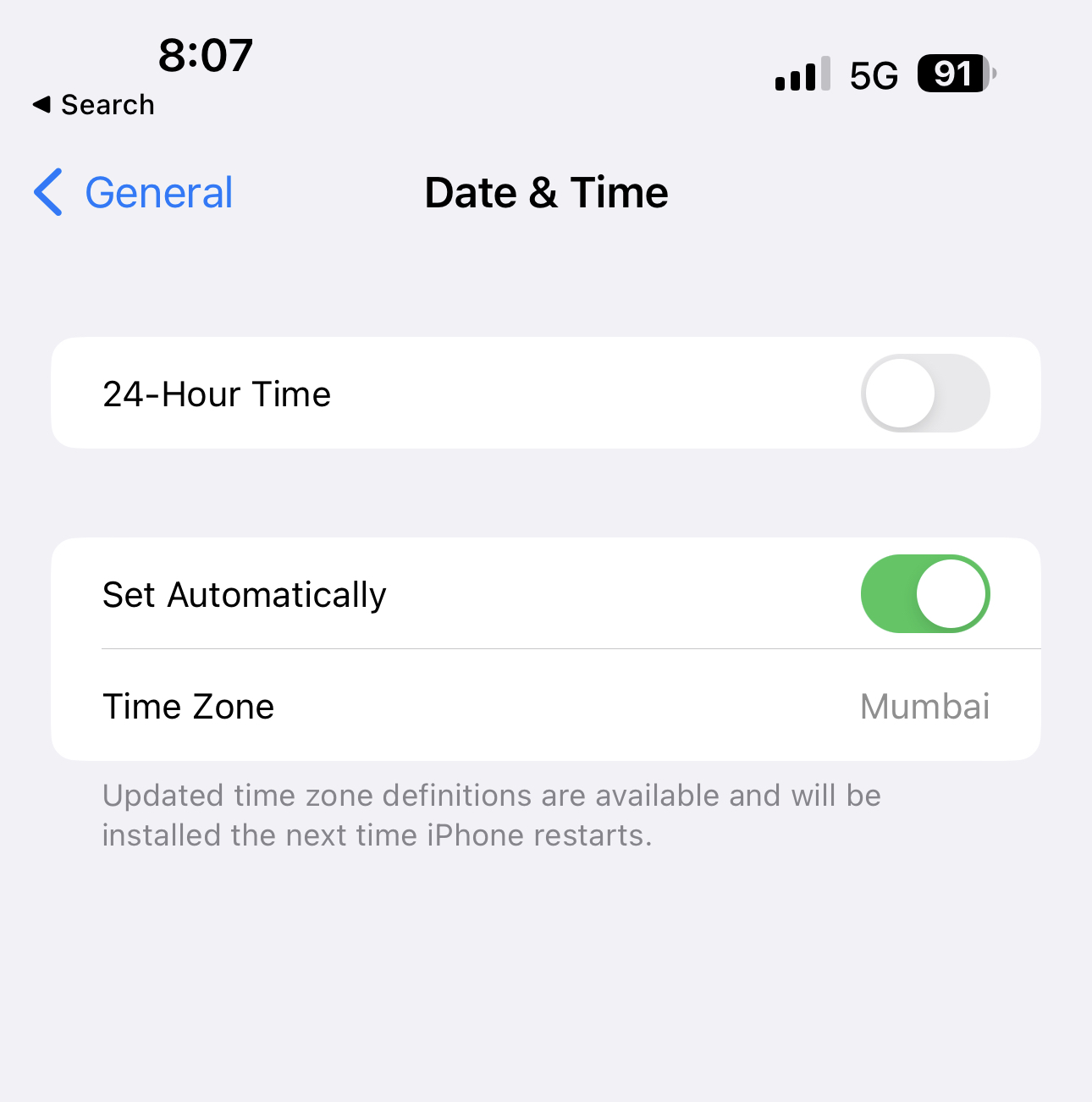 Set Date & Time in iPhone Device