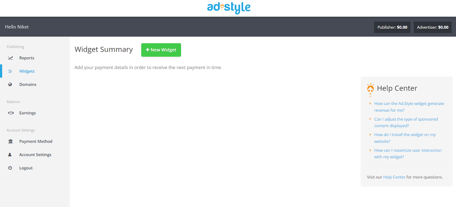 step 3 find your widgets here in Adstyle