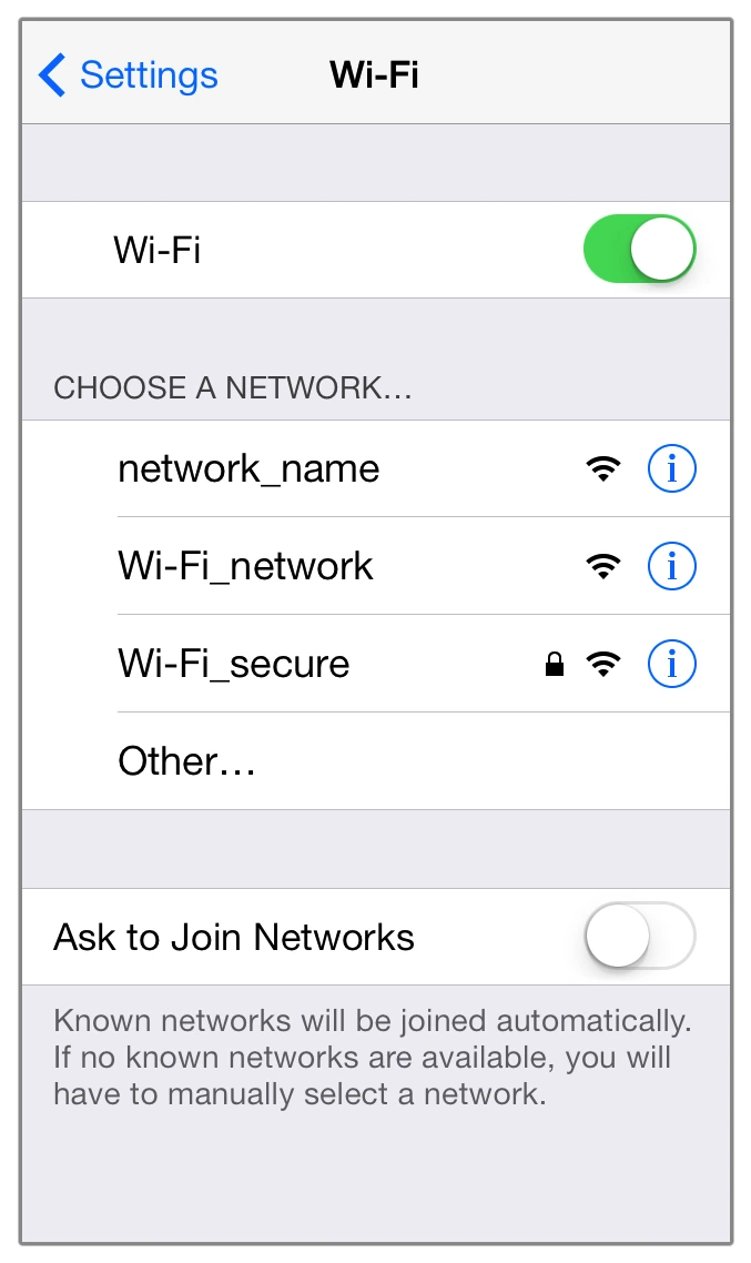 Access WiFi Settings