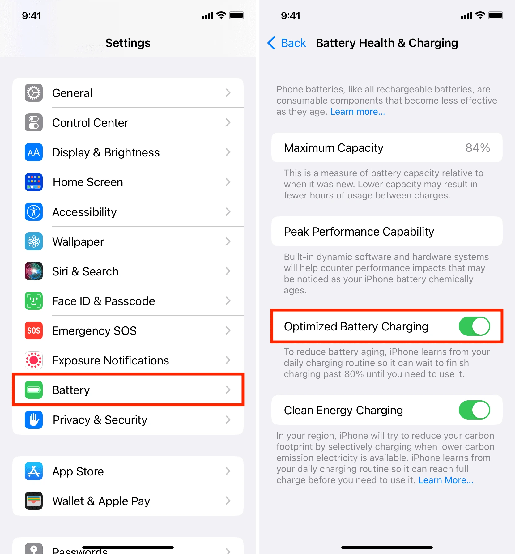 Don’t turn off Optimized Battery Charging