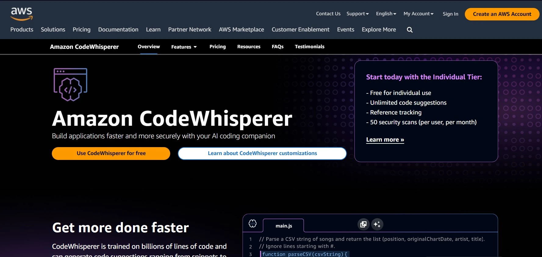 Amazon CodeWhisperer is an AI-powered code generation tool from Amazon Web Service