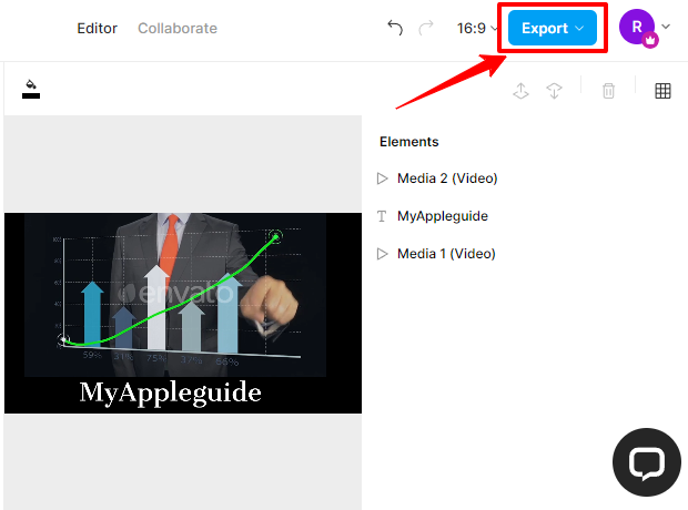 Export video from invideo
