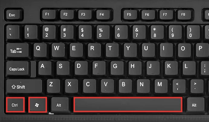 Window key + Control +  Space bar
