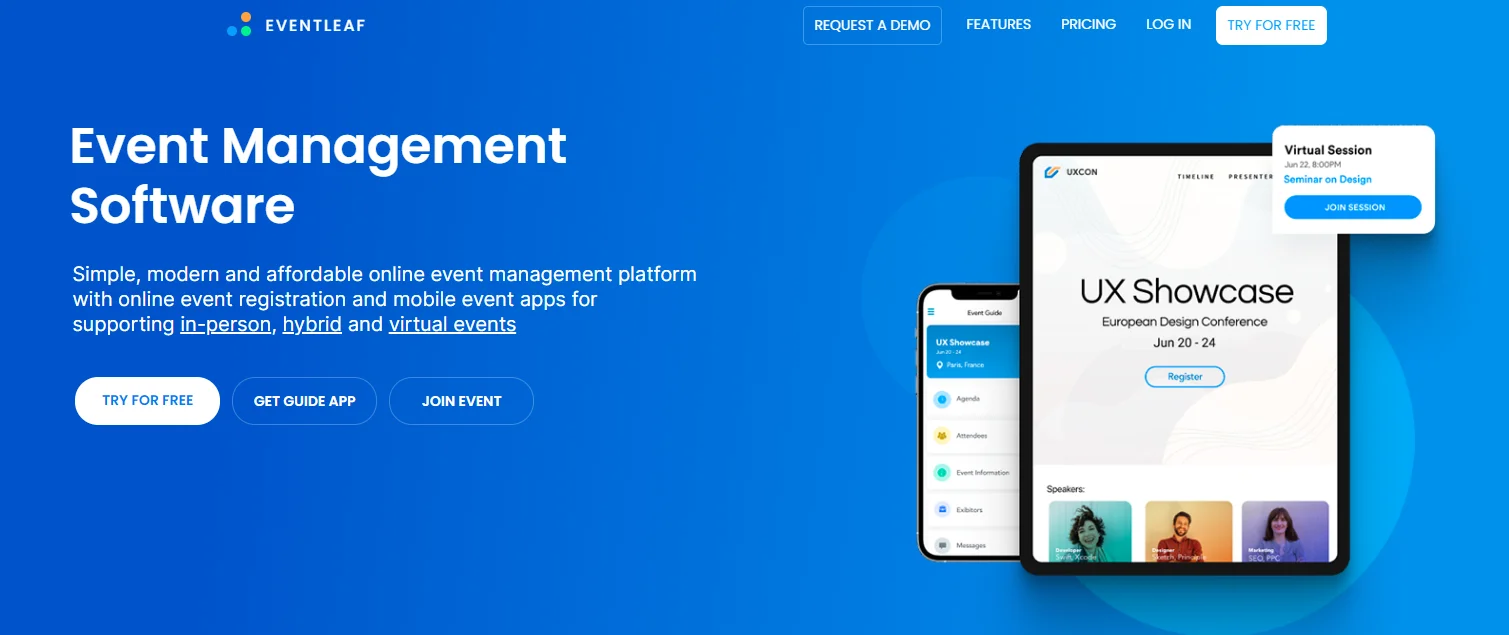 Eventleaf Homepage